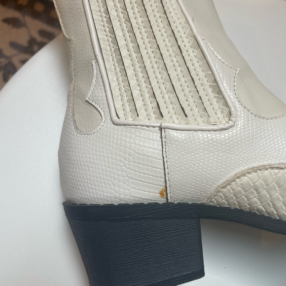 Free People White Ankle Western Boot Vegan Cavalier Boot - Picture 13 of 16